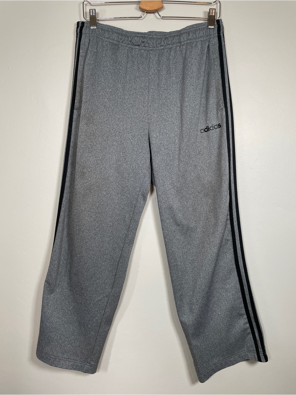 Adidas 3-Stripe Track Pant Men's Dark Gray Heather Black Stripes Size L / Large